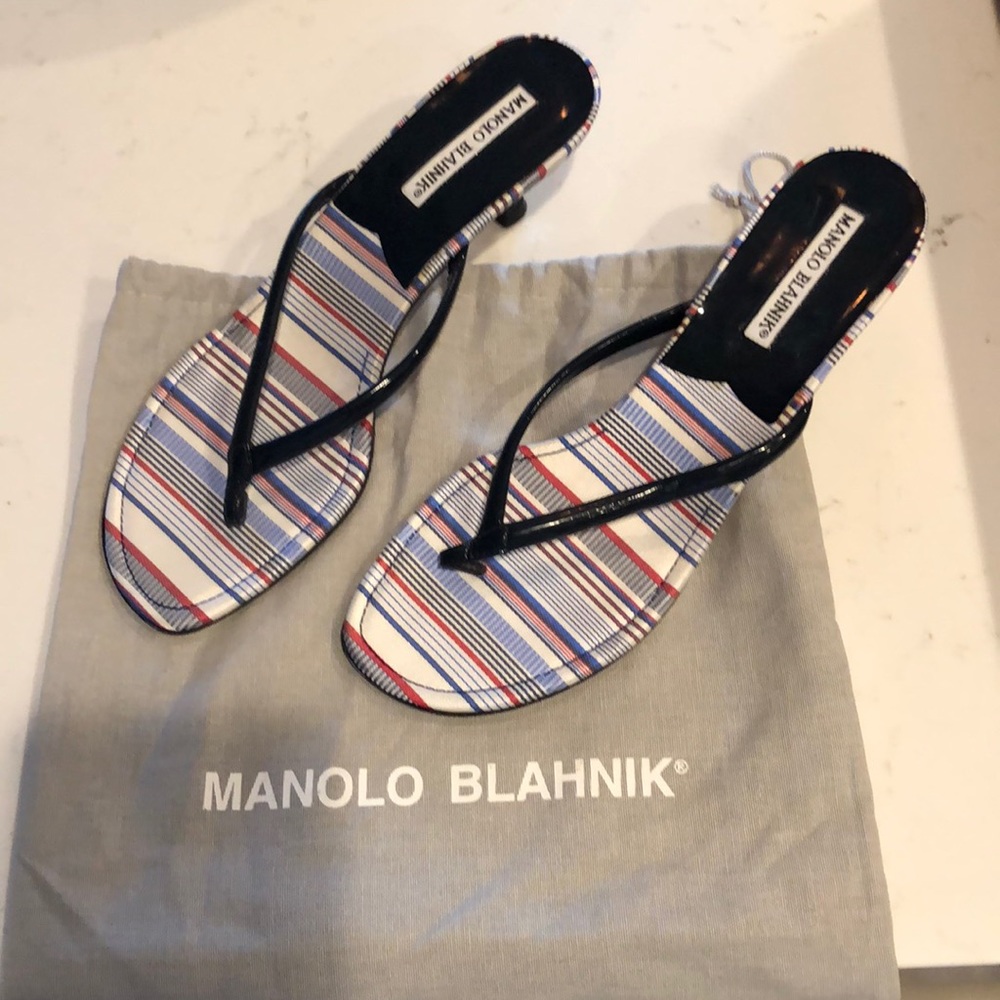 Manolo Blahnik kitten heel sandals